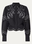 JOSH V Daphne cropped blouse met borduring