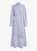 Tommy Hilfiger Midi blousejurk met streepprint en broderie