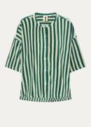Bongusta Naram oversized blouse van badstof met streepprint