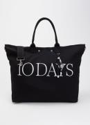 10DAYS Shopper van canvas met logo en uitneembaar etui
