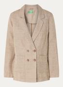 Benetton Double-breasted blazer in linnenblend met opgestikte zakken