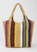 Becksöndergaard Wafted Carolina strandtas van raffia met streepprint