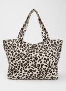 MSCH Copenhagen Shopper van canvas met panterprint