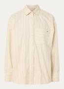 JOSH V Lova blouse met borstzak en streepprint