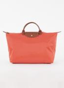 Longchamp Le Pliage Original reistas L met leren details