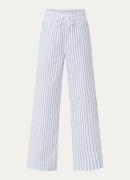 Sandro High waist loose fit broek met streepprint en strass