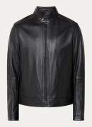 BOSS Mansell bikerjack van lamsleer met steekzakken
