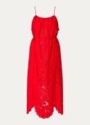 Farm Rio Maxi jurk in linnenblend met broderie en ceintuur