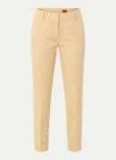 HUGO Hedima mid waist skinny fit cropped pantalon met steekzakken