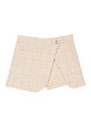 Maje Mid waist slim fit korte broek met overlay en tweed-look