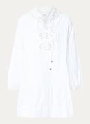 Sandro Mini tuniekjurk met strikkraag en broderie