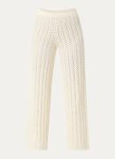 ba&sh Silvio high waist loose fit broek met opengewerkt dessin