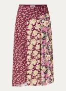 ba&sh Ilixia midi rok met bloemenprint en asymmetrische zoom