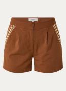 ba&sh Tanys high waist straight fit korte broek met borduring