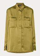 French Connection Blaine blouse van satijn met borstzakken