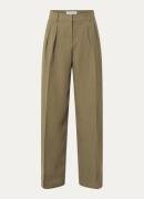 The Frankie Shop Daytona high waist straight fit pantalon in linnenble...
