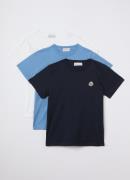 Moncler T-shirt met logoborduring in 3-pack
