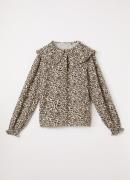 The New Society Nelia blouse met panterprint