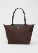 Longchamp Le Pliage Green schoudertas M met leren details