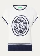 Benetton Grofgebreide top met ingebreide print