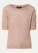 Claudia Sträter T-shirt met opengewerkt dessin en studs