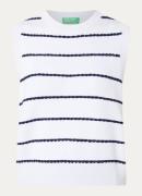 Benetton Fijngebreide mouwloze top met streepprint