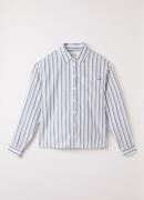 The New Society Estela blouse met streepprint en borstzak