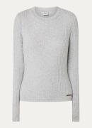 Moscow Longsleeve van lyocell met ribstructuur en logoborduring