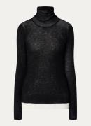 Sandro Ribgebreide semi-transparante top van wol