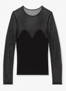 Reiss Margot ribgebreide top met mesh