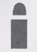 Ralph Lauren Fijngebreide muts en sjaal van wol in giftbox