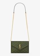 Saint Laurent Cassandre Envelope portemonnee van lamsleer met afneemba...