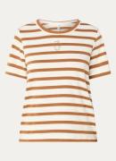 10DAYS Petite T-shirt met streepprint en logoborduring