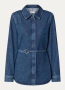 Selected Blouse van denim in lyocellblend met ceintuur