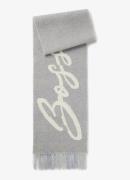 BOSS Cecy fijngebreide sjaal in wolblend met ruitdessin 200 x 28 cm