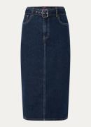 HUGO Gatje midi spijkerrok met ceintuur en split