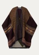 ba&sh Panama poncho in wolblend met grafische print