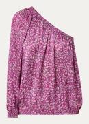 by-bar Dian Saree one shoulder top met print