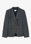 Reiss Baker double-breasted blazer van linnen met klepzakken