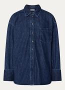 Selected Mella-Bora oversized blouse van denim met borstzak