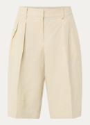 The Frankie Shop Bilbao high waist wide fit korte pantalon in linnenbl...