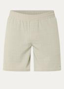 OLAF Straight fit korte broek met ruitdessin en structuur