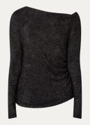 Aaiko Lumia top met asymmetrische hals en lurex