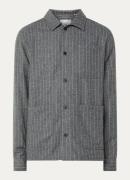 Les Deux Layton regular fit overshirt in wolblend met krijtstreep