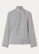 Selected Charlotte tuniek met sjaalkraag en streepprint
