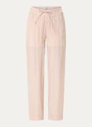 Dante 6 Soir high waist wide fit broek met glanzende finish