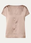 OPUS Festiva top van satijn met siernaad