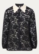 L.K.Bennett Yvette blouse van lyocell met opengewerkt dessin