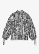 Reiss Harry tuniek met sjaalkraag en ballonmouwen