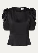 Neo Noir Benua blouse met pofmouw